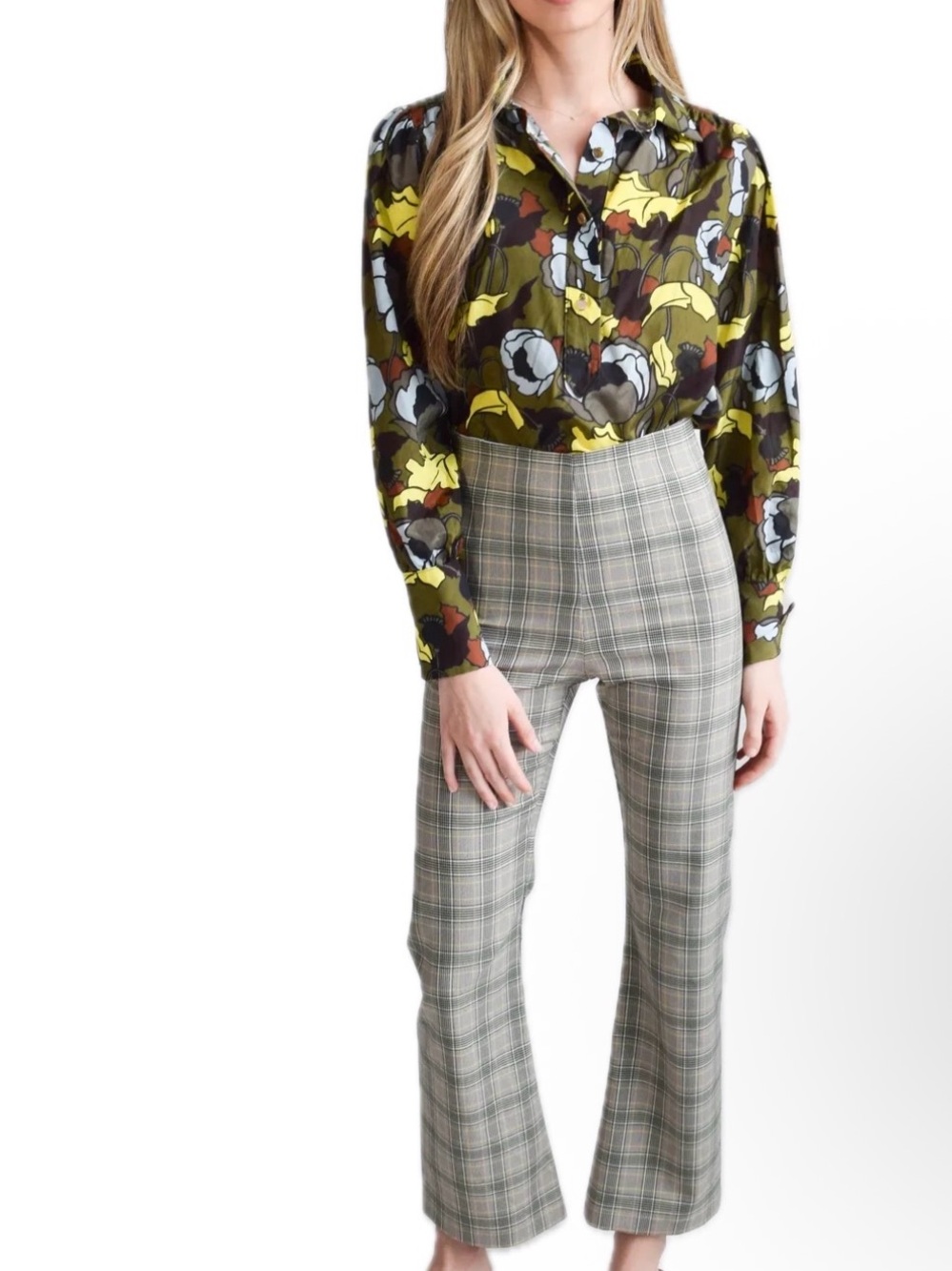 Never a Wallflower High-Waist Plaid Women’s Pants Medium NWT